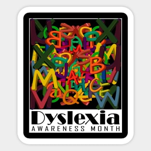 Dyslexia Awareness Month 3D Mixed Letters Sticker